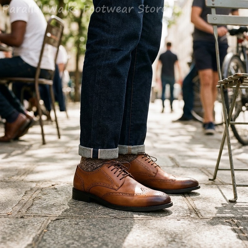 Men Shoes For Wedding - Herren Brogue Derby Schuhe Formelle Wingtip-Schuhe