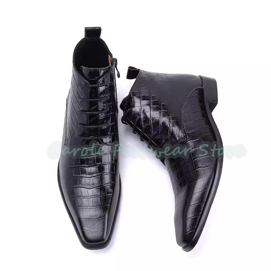 Men Shoes For Wedding - Modische Echtleder-Stiefeletten für Herren Spitze Zehe