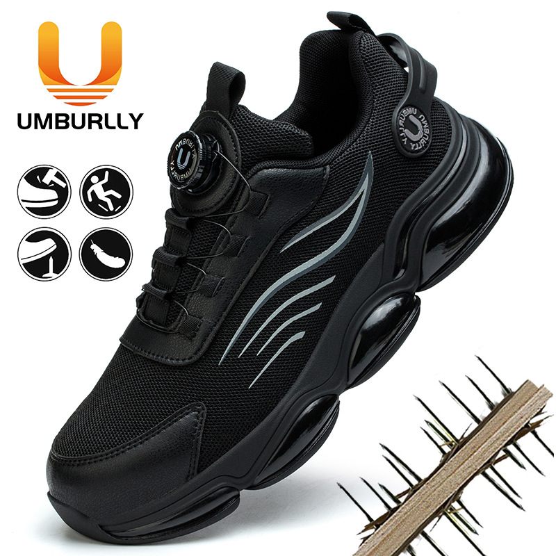 Boat Shoe Leather - Herren-Sicherheits-Arbeitsstiefel mit Stahlkappe, rutschfeste, pannensichere Schuhe,
