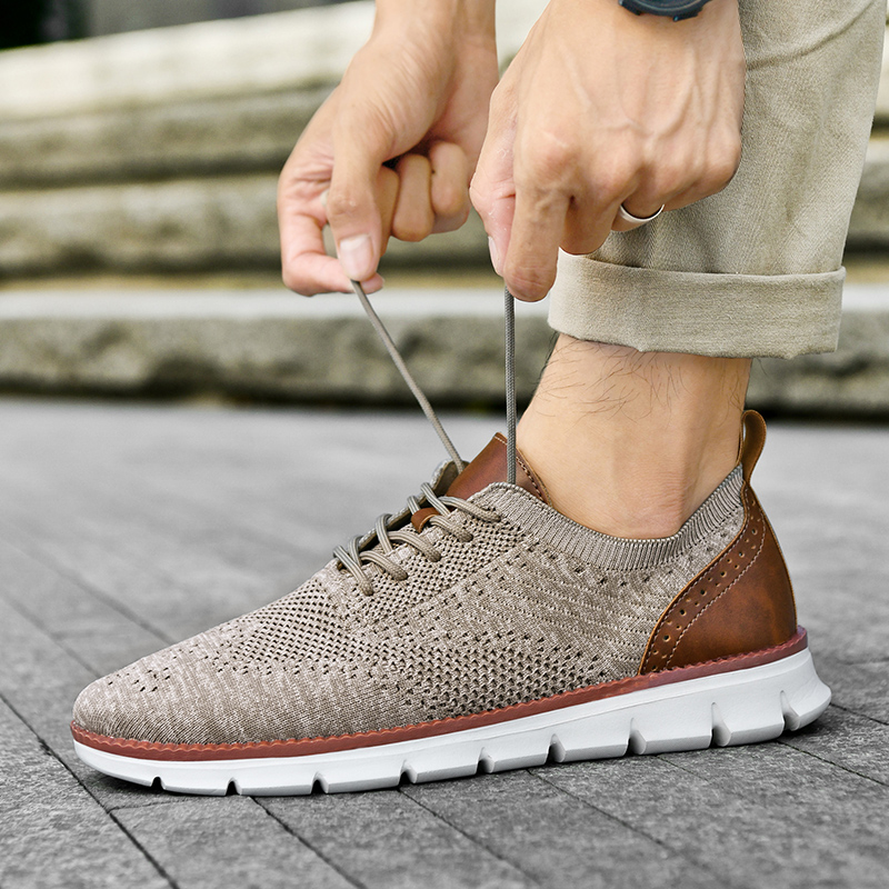 Men Shoes Classic - Herren-Freizeitschuhe, klassische, atmungsaktive Brogue-Flats, dämpfendes Farbblock-Design,
