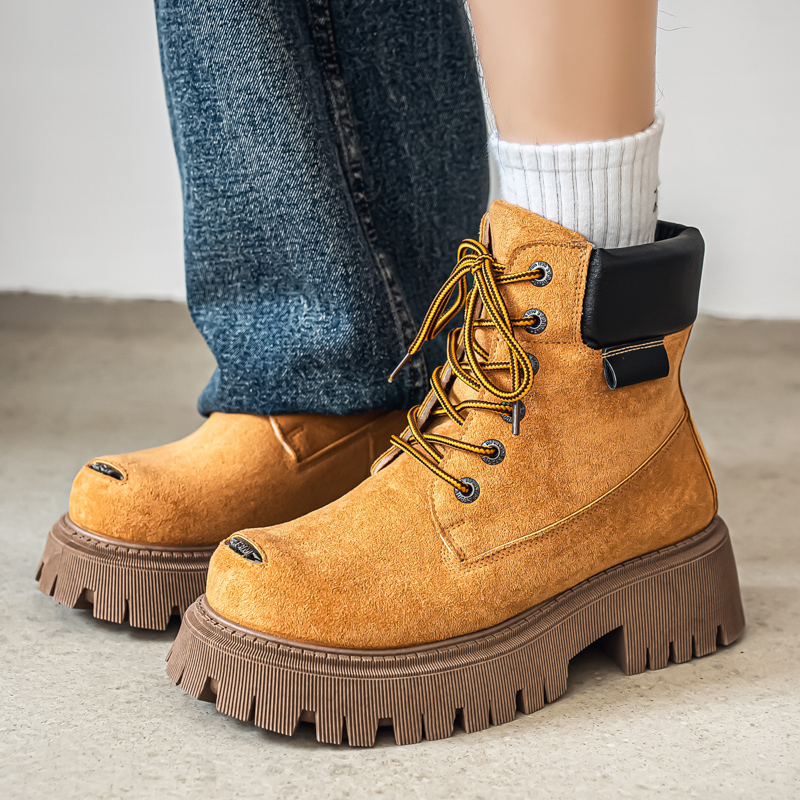 Men Shoes Classic - Klassische High-Top-Stiefel aus Leder für Herren,