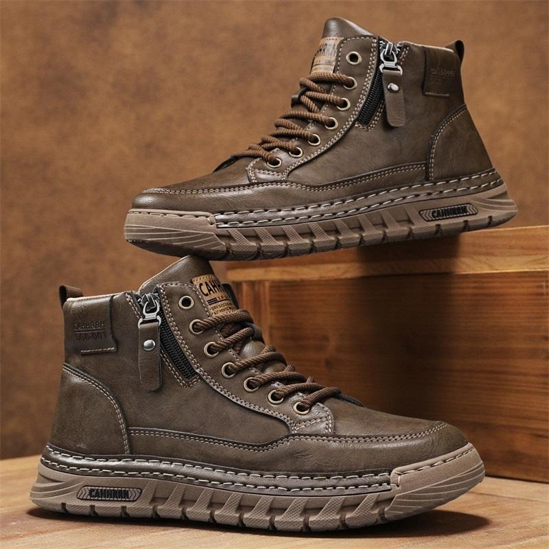 Running Shoes Lightweight - Herren Leder High-Top Stiefeletten Frühling Winter