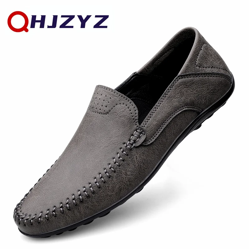 Boat Shoe Leather - Herren Echtleder Loafer Mokassins Slip-On Casual