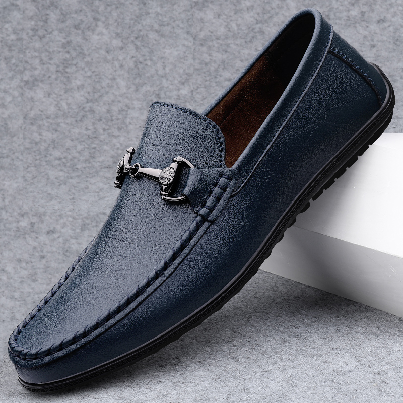Boat Shoe Leather - Neue schwarze Herrenschuhe, atmungsaktive, weiche Mokassins,
