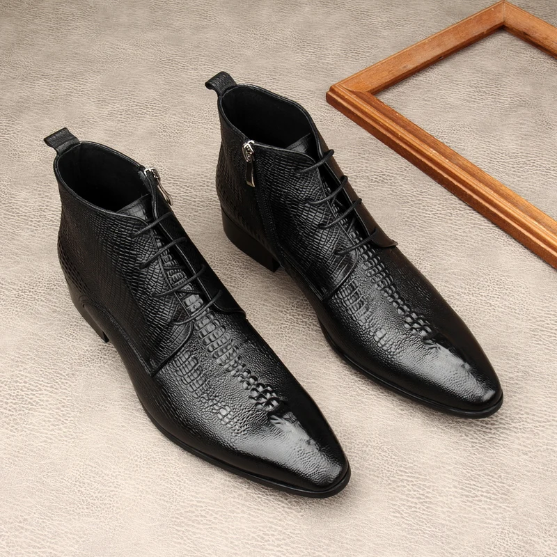 Men Shoes For Wedding - Luxuriöse Herren-Stiefel aus echtem Leder mit