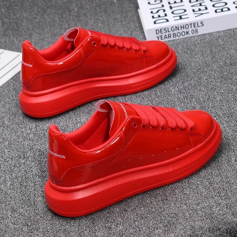 2025 Lackierte Weiße Freizeits – Men'S Shoes Casual Sneakers Bewertung und Preis