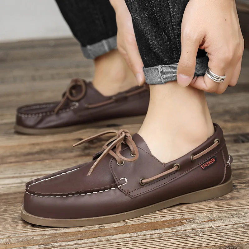 Echtes Leder Loafer Luxus Herr – Boat Shoe Leather Bewertung und Preis