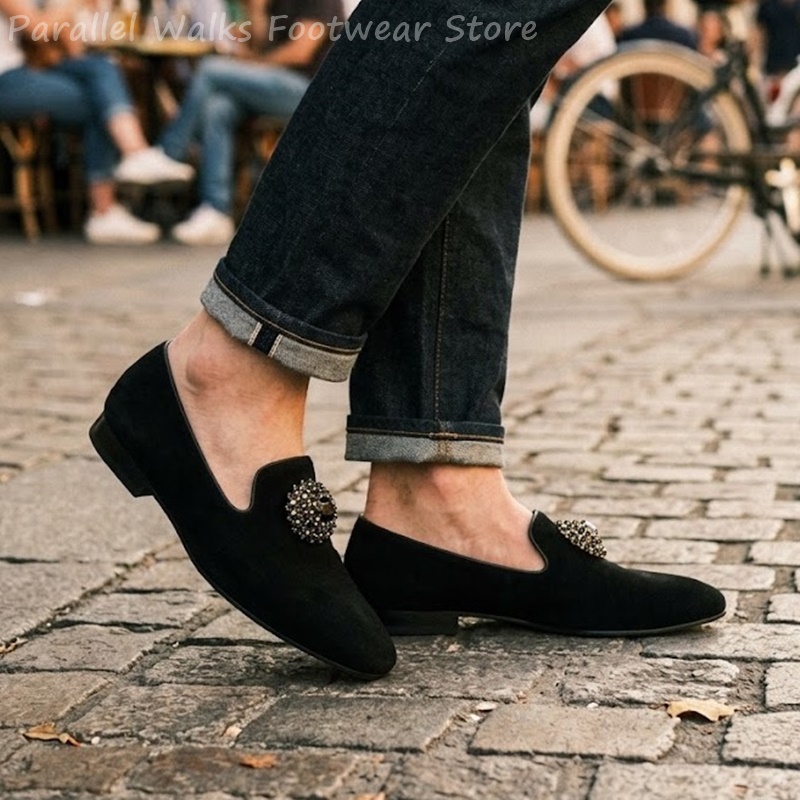 Herren Wildleder-Loafer mit St – Men Shoes For Wedding Bewertung und Preis