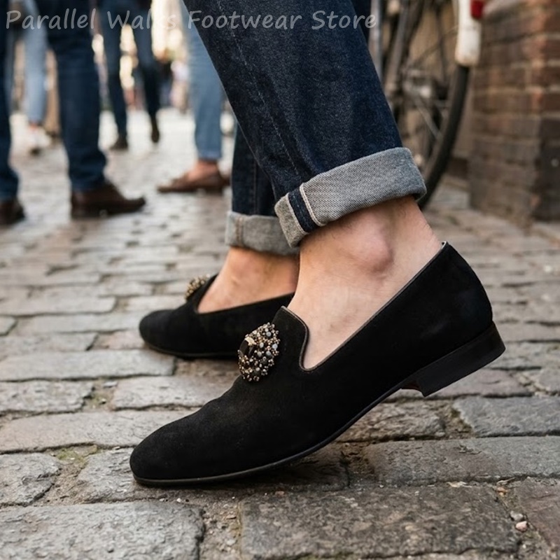 Herren Wildleder-Loafer mit St – Men Shoes For Wedding Bewertung und Preis
