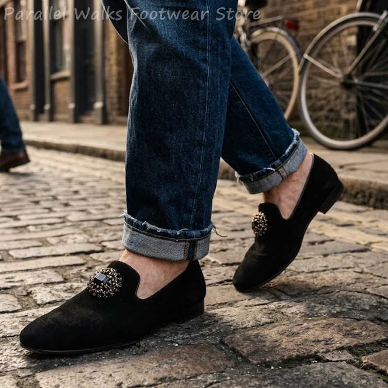Herren Wildleder-Loafer mit St – Men Shoes For Wedding Bewertung und Preis