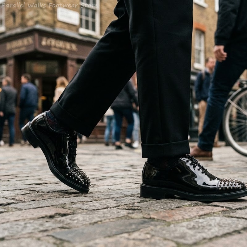 Lackleder-Schnürschuhe mit Met – Men Shoes For Wedding Bewertung und Preis